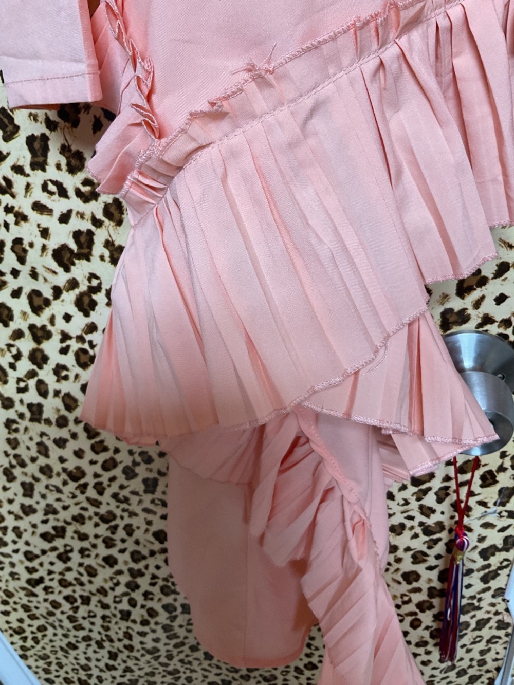 Peach pleated ruffle shirt - Picture 4 of 5